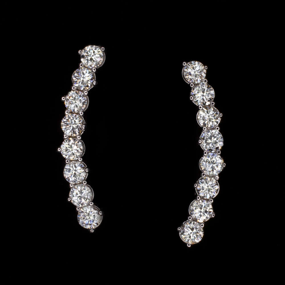 Star Ear Climber Diamond Studs Earrings 14k Yellow Gold Ear Climber Earrings  | eBay